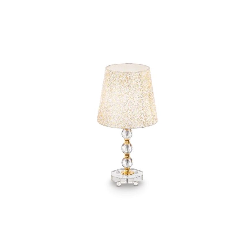 Ideal Lux - Lámpara de mesa de cristal QUEEN 1xE27/60W/230V dorado
