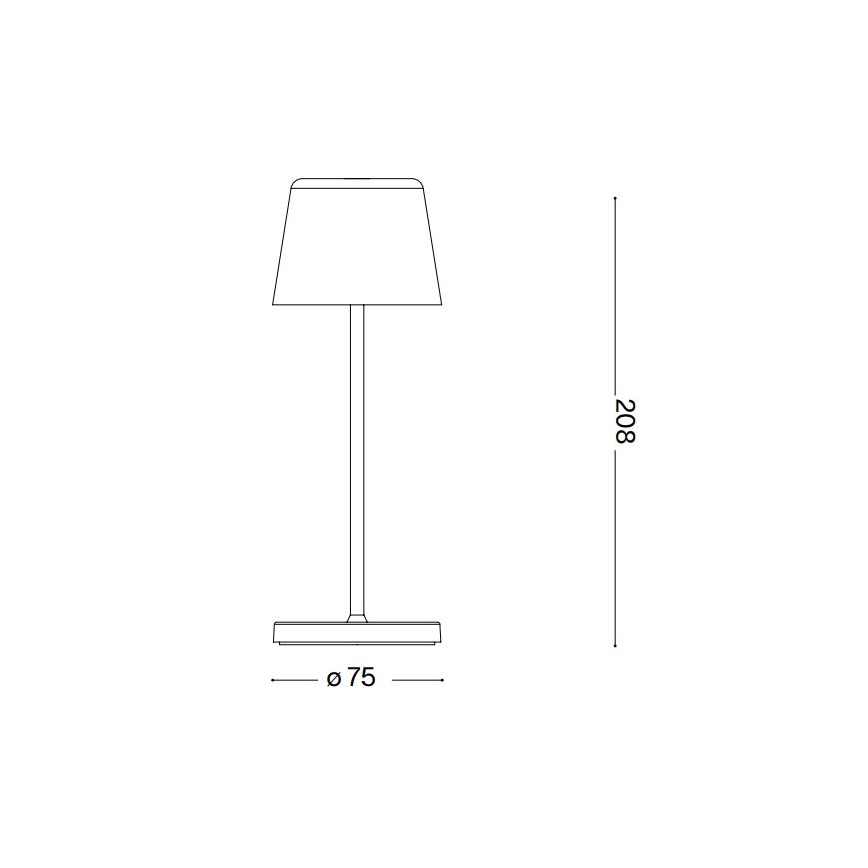 Ideal Lux - Lámpara de sobremesa LED de exterior táctil regulable CUTE LED/2,5W/3,7V USB 2200-2700K IP65 blanco