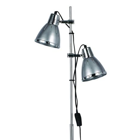 Ideal Lux - Lámpara de pie 2xE27/60W/230V plateado