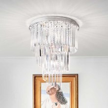 Ideal Lux - Lámpara de techo de cristal CARLTON 12xE14/40W/230V cromo