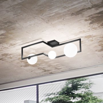 Ideal Lux - Lámpara de techo LED ANGOLO 3xG9/3W/230V negro