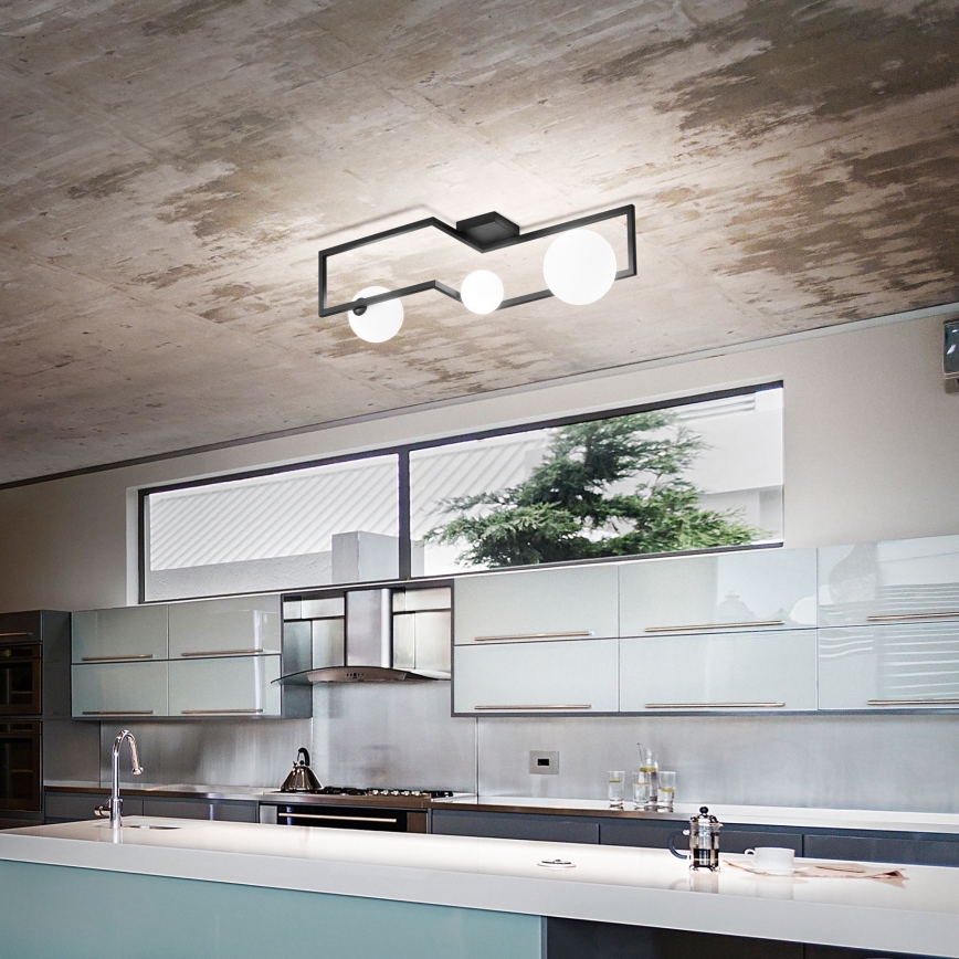 Ideal Lux - Lámpara de techo LED ANGOLO 3xG9/3W/230V negro