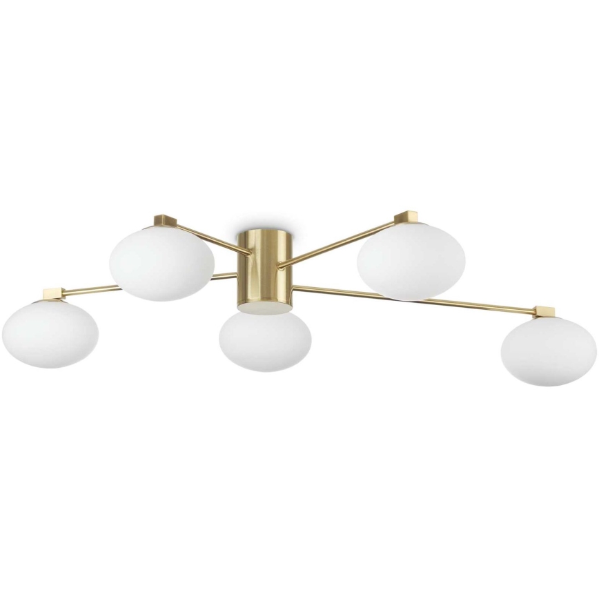 Ideal Lux - Lámpara de techo LED HERMES 5xG9/3W/230V diá. 90 cm dorado