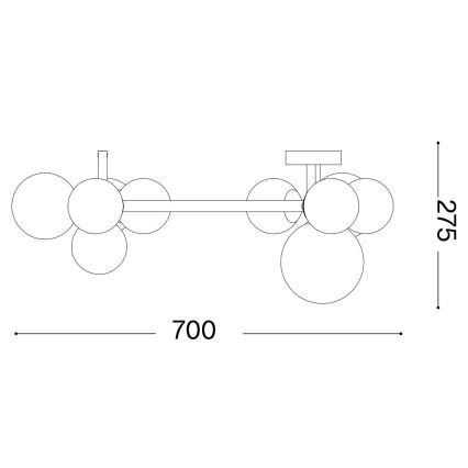 Ideal Lux - Lámpara de techo LED PERLAGE 10xG9/3W/230V diá. 70 cm dorado/ahumado