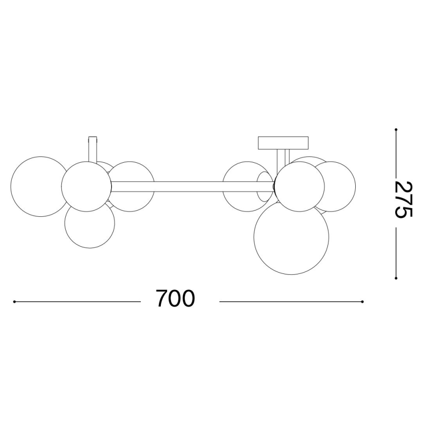 Ideal Lux - Lámpara de techo LED PERLAGE 10xG9/3W/230V diá. 70 cm dorado/ahumado