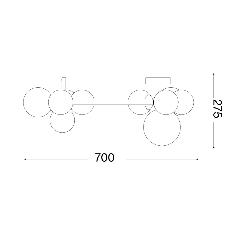 Ideal Lux - Lámpara de techo LED PERLAGE 10xG9/3W/230V diá. 70 cm dorado/blanco