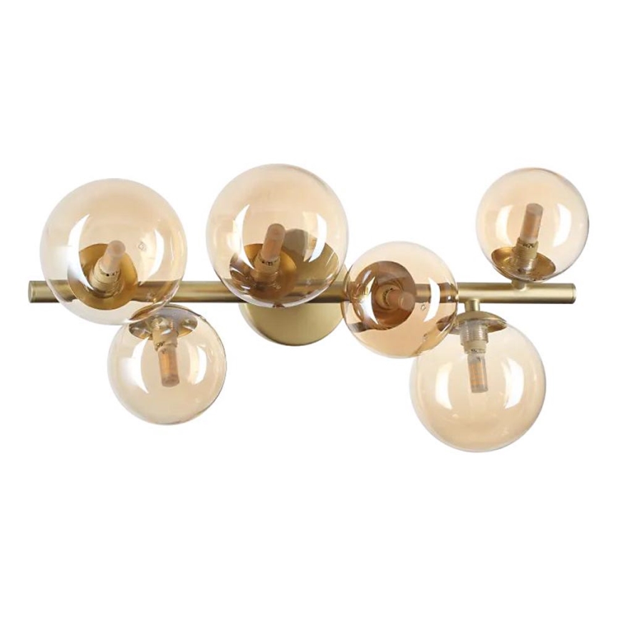Ideal Lux - Lámpara de techo LED PERLAGE 6xG9/3W/230V 49 cm dorado/ahumado