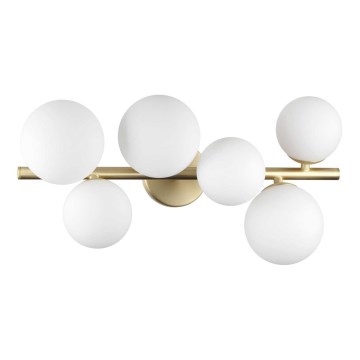 Ideal Lux - Lámpara de techo LED PERLAGE 6xG9/3W/230V 49 cm dorado/blanco