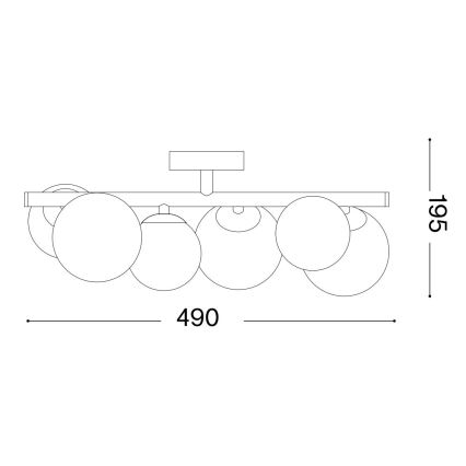 Ideal Lux - Lámpara de techo LED PERLAGE 6xG9/3W/230V 49 cm dorado/blanco