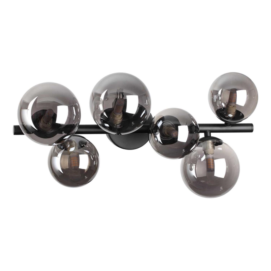 Ideal Lux - Lámpara de techo LED PERLAGE 6xG9/3W/230V 49 cm negro/ahumado