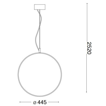 Ideal Lux - Lámpara LED colgante CIRCUS LED/29W/230V diá. 44 cm CRI 90 negro