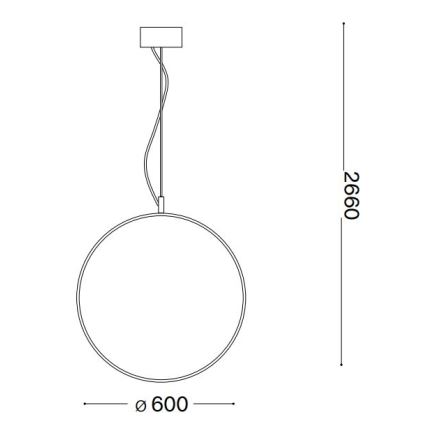 Ideal Lux - Lámpara LED colgante CIRCUS LED/33W/230V diá. 60 cm CRI 90 negro