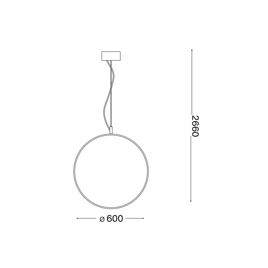 Ideal Lux - Lámpara LED colgante CIRCUS LED/33W/230V diá. 60 cm CRI 90 negro