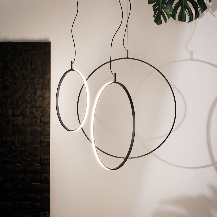 Ideal Lux - Lámpara LED colgante CIRCUS LED/36W/230V diá. 74,5 cm CRI 90 negro