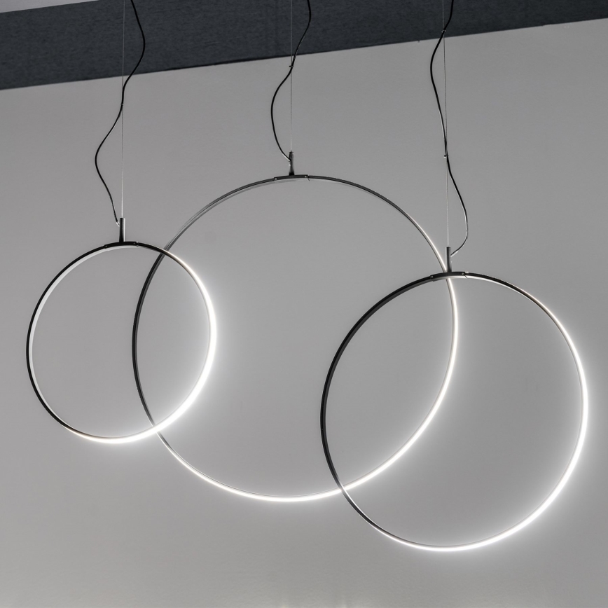 Ideal Lux - Lámpara LED colgante CIRCUS LED/36W/230V diá. 74,5 cm CRI 90 negro