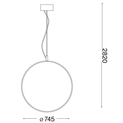 Ideal Lux - Lámpara LED colgante CIRCUS LED/36W/230V diá. 74,5 cm CRI 90 negro