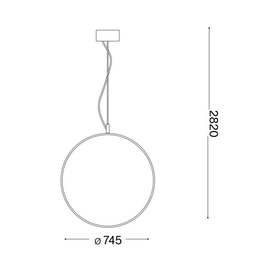 Ideal Lux - Lámpara LED colgante CIRCUS LED/36W/230V diá. 74,5 cm CRI 90 negro