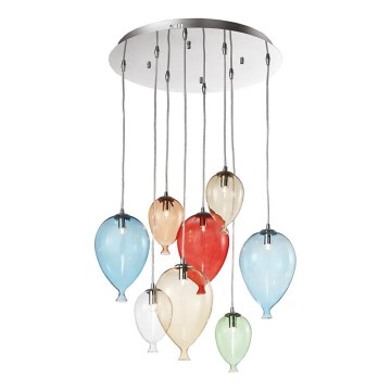 Ideal Lux - Lámpara LED colgante CLOWN 8xG9/3W/230V diá. 50 cm colorido