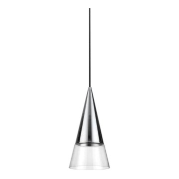 Ideal Lux - Lámpara LED colgante CONO 1xGU10/7W/230V diá. 15 cm CRI 90 cromo brillante