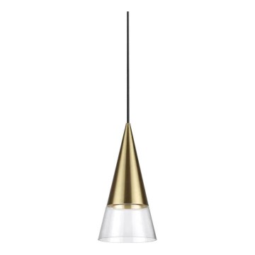 Ideal Lux - Lámpara LED colgante CONO 1xGU10/7W/230V diá. 15 cm CRI 90 latón