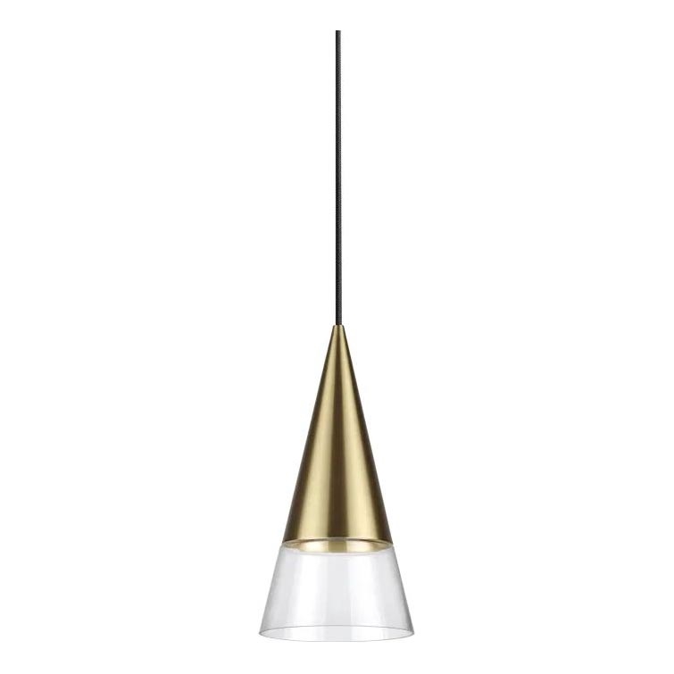 Ideal Lux - Lámpara LED colgante CONO 1xGU10/7W/230V diá. 15 cm CRI 90 latón