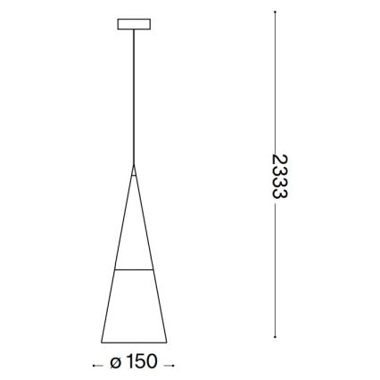 Ideal Lux - Lámpara LED colgante CONO 1xGU10/7W/230V diá. 15 cm CRI 90 latón