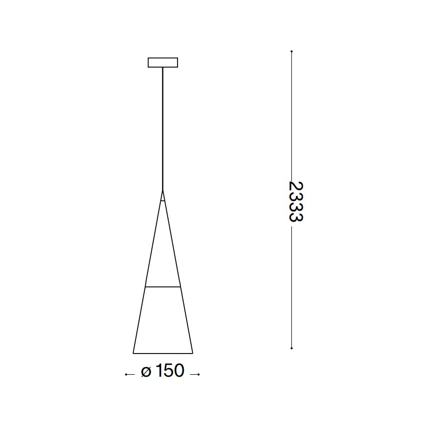 Ideal Lux - Lámpara LED colgante CONO 1xGU10/7W/230V diá. 15 cm CRI 90 latón