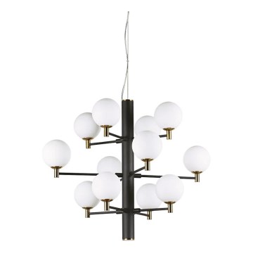 Ideal Lux - Lámpara LED colgante COPERNICO 12xG9/3W/230V diá. 71 cm negro