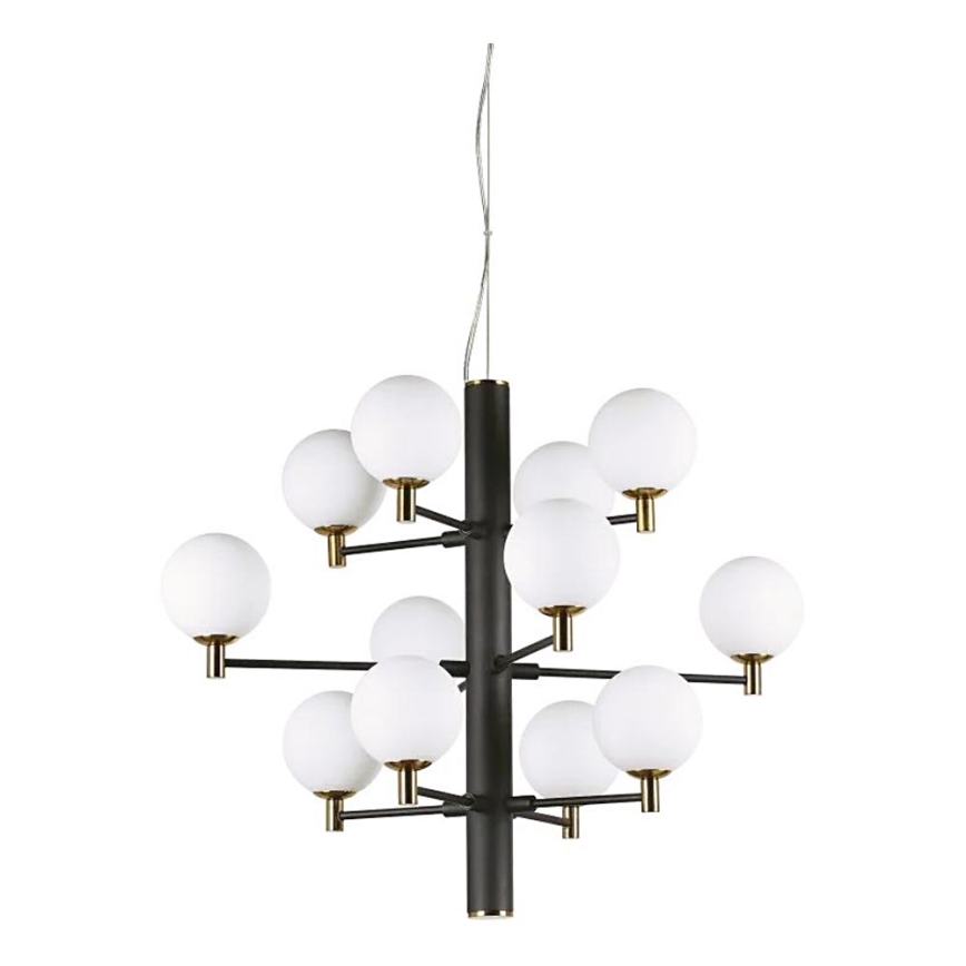 Ideal Lux - Lámpara LED colgante COPERNICO 12xG9/3W/230V diá. 71 cm negro