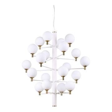 Ideal Lux - Lámpara LED colgante COPERNICO 20xG9/3W/230V diá. 86 cm blanco