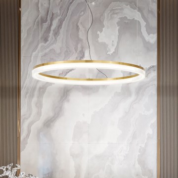 Ideal Lux - Lámpara LED colgante CROWN LED/30W/230V 3000K diá. 60 cm CRI 90 latón