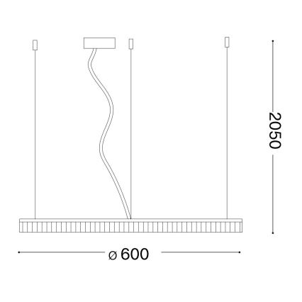 Ideal Lux - Lámpara LED colgante CROWN LED/30W/230V 3000K diá. 60 cm CRI 90 latón
