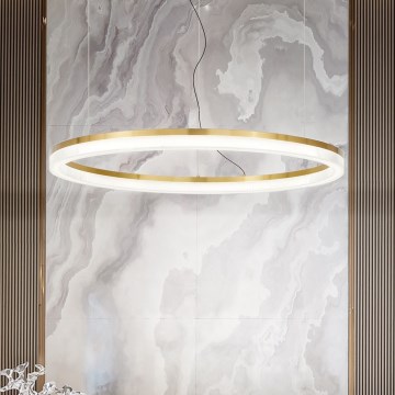 Ideal Lux - Lámpara LED colgante CROWN LED/42W/230V 3000K diá. 80 cm CRI 90 latón