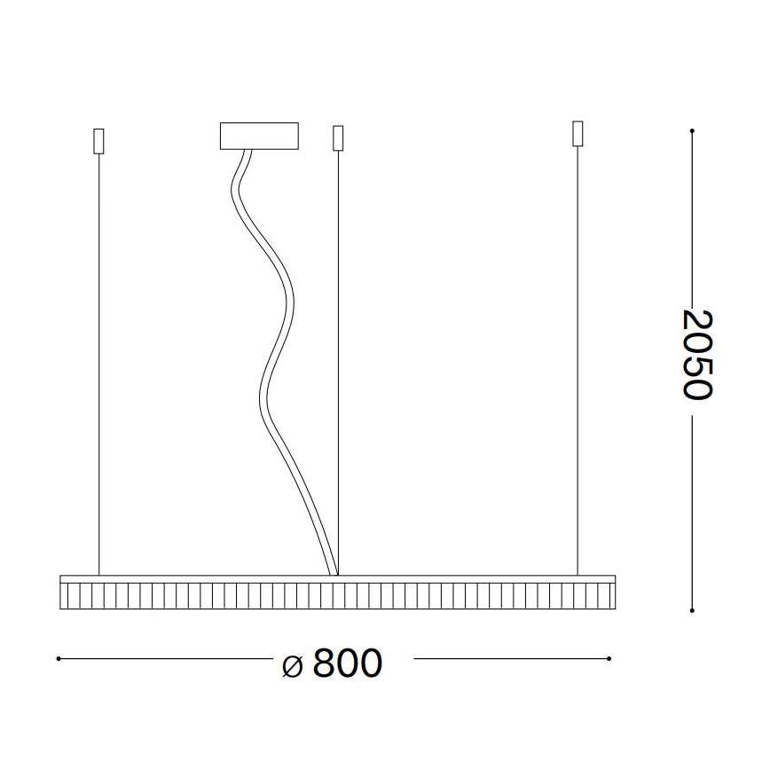 Ideal Lux - Lámpara LED colgante CROWN LED/42W/230V 3000K diá. 80 cm CRI 90 latón