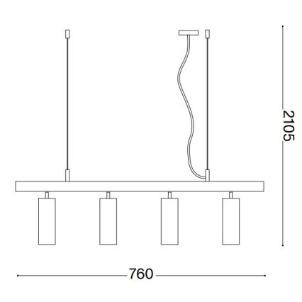Ideal Lux - Lámpara LED colgante DYNAMITE 4xGU10/7W/230V CRI 90 negro