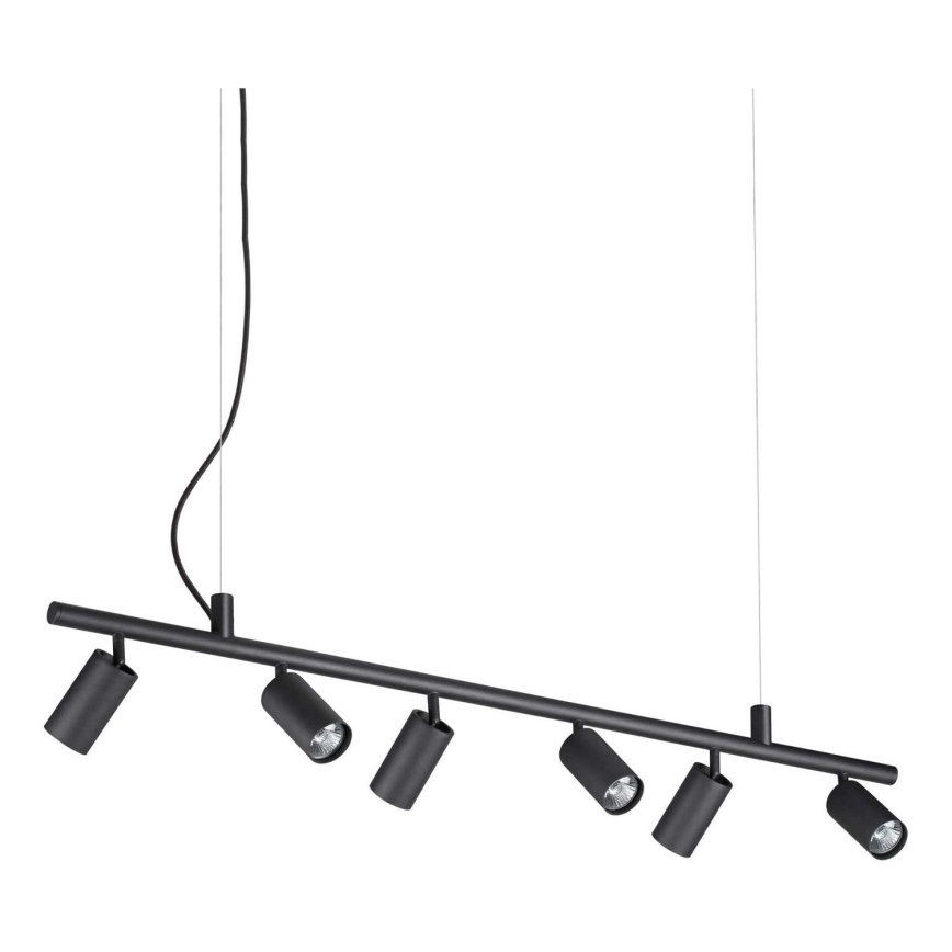 Ideal Lux - Lámpara LED colgante DYNAMITE 6xGU10/7W/230V CRI 90 negro