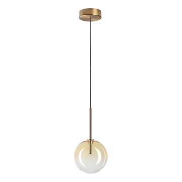 Ideal Lux - Lámpara LED colgante EQUINOXE 1xG4/2W/230V diá. 15 cm latón/ahumado