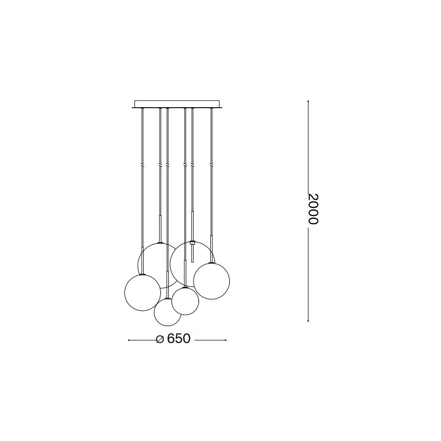 Ideal Lux - Lámpara LED colgante EQUINOXE 6xG4/2W/230V diá. 65 cm cromo brillante/ahumado