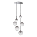 Ideal Lux - Lámpara LED colgante EQUINOXE 6xG4/2W/230V diá. 65 cm cromo brillante/ahumado