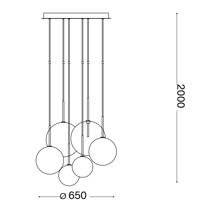 Ideal Lux - Lámpara LED colgante EQUINOXE 6xG4/2W/230V diá. 65 cm cromo brillante/transparente