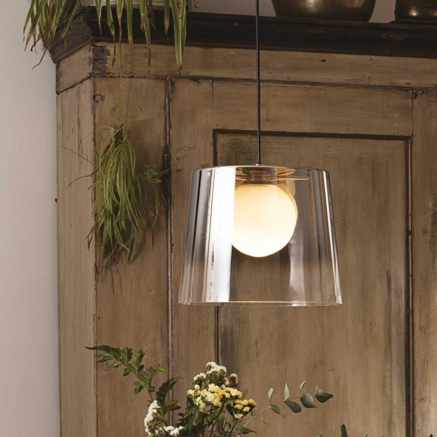 Ideal Lux - Lámpara LED colgante FADE 1xG9/3W/230V diá. 27,3 cm dorado/Ahumado