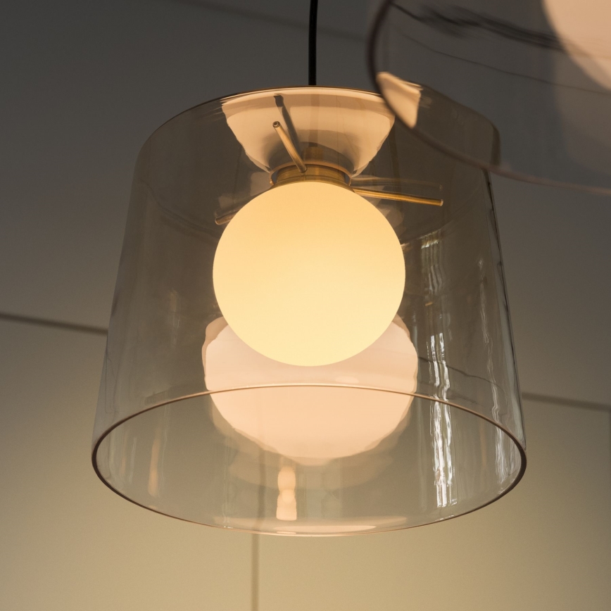 Ideal Lux - Lámpara LED colgante FADE 1xG9/3W/230V diá. 27,3 cm dorado/Ahumado
