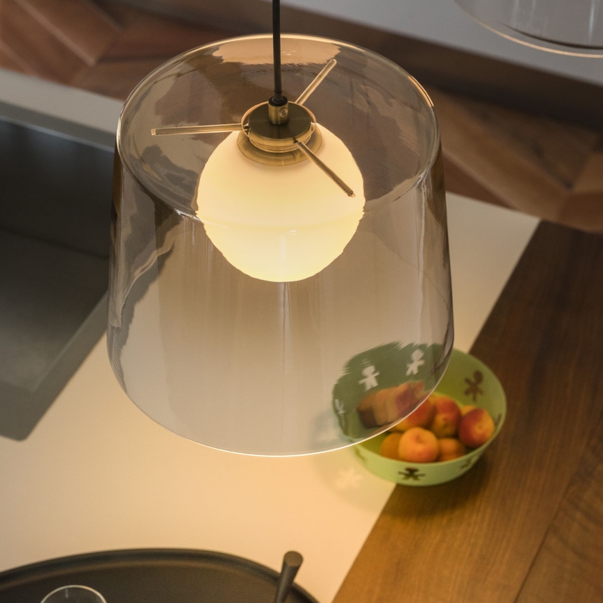 Ideal Lux - Lámpara LED colgante FADE 1xG9/3W/230V diá. 27,3 cm dorado/Ahumado