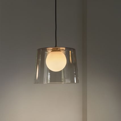 Ideal Lux - Lámpara LED colgante FADE 1xG9/3W/230V diá. 27,3 cm dorado/Ahumado