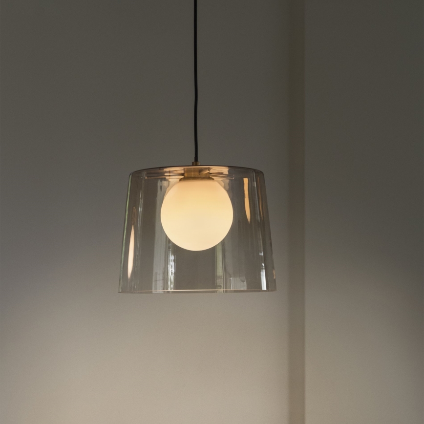 Ideal Lux - Lámpara LED colgante FADE 1xG9/3W/230V diá. 27,3 cm dorado/Ahumado