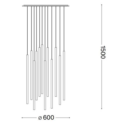 Ideal Lux - Lámpara LED colgante FILO LED/25W/230V negro