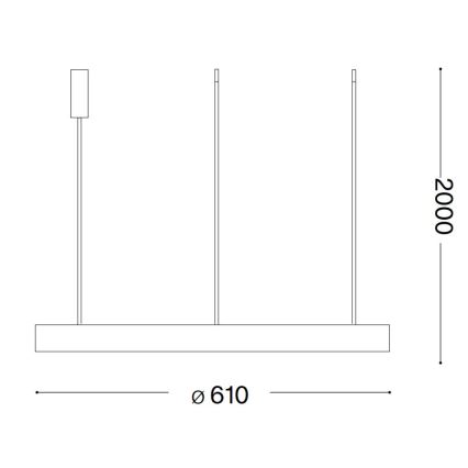 Ideal Lux - Lámpara LED colgante GEMINI LED/48W/230V diá. 61 cm CRI 90 dorado