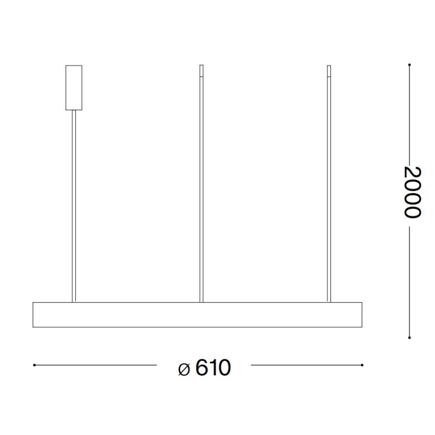 Ideal Lux - Lámpara LED colgante GEMINI LED/48W/230V diá. 61 cm CRI 90 dorado