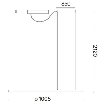Ideal Lux - Lámpara LED colgante HULAHOOP LED/46W/230V 3000K diá. 100 cm CRI 90 blanco