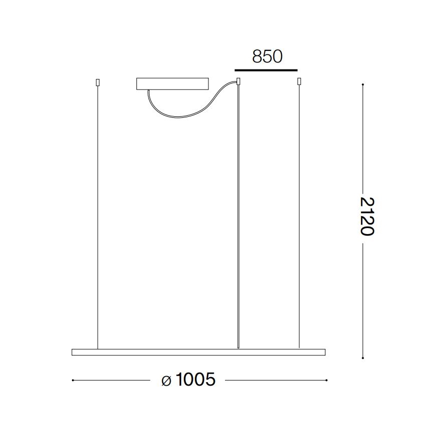 Ideal Lux - Lámpara LED colgante HULAHOOP LED/46W/230V 3000K diá. 100 cm CRI 90 blanco